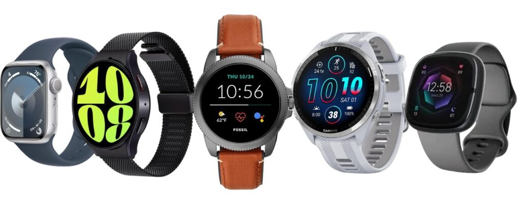 a group of smart watches