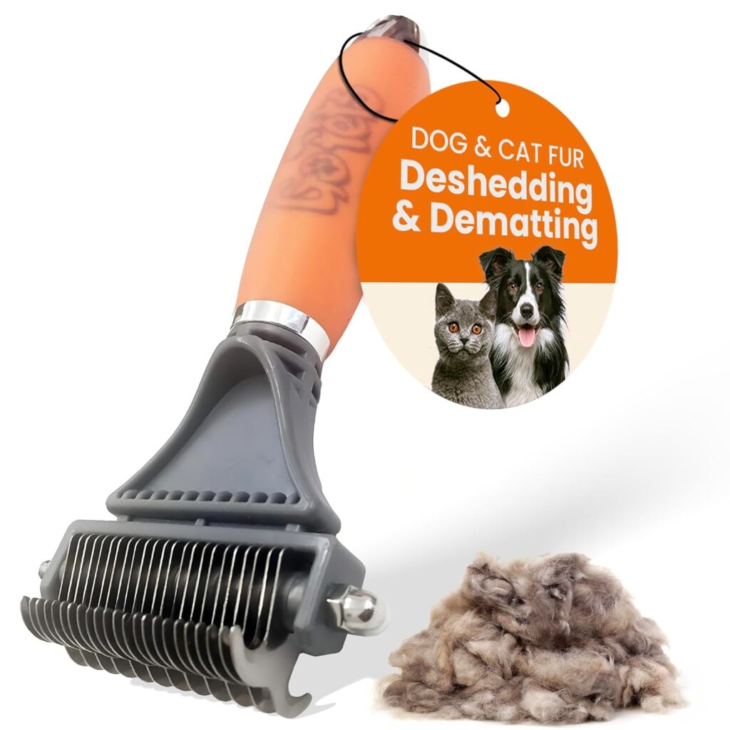 GoPets 2 Sided Deshedding and Dematting Comb for dogs and cats